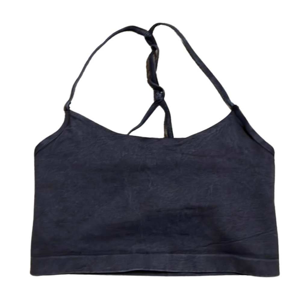 Good Karma Twist Crop Tank Washed Black M/L - Picture 2 of 4